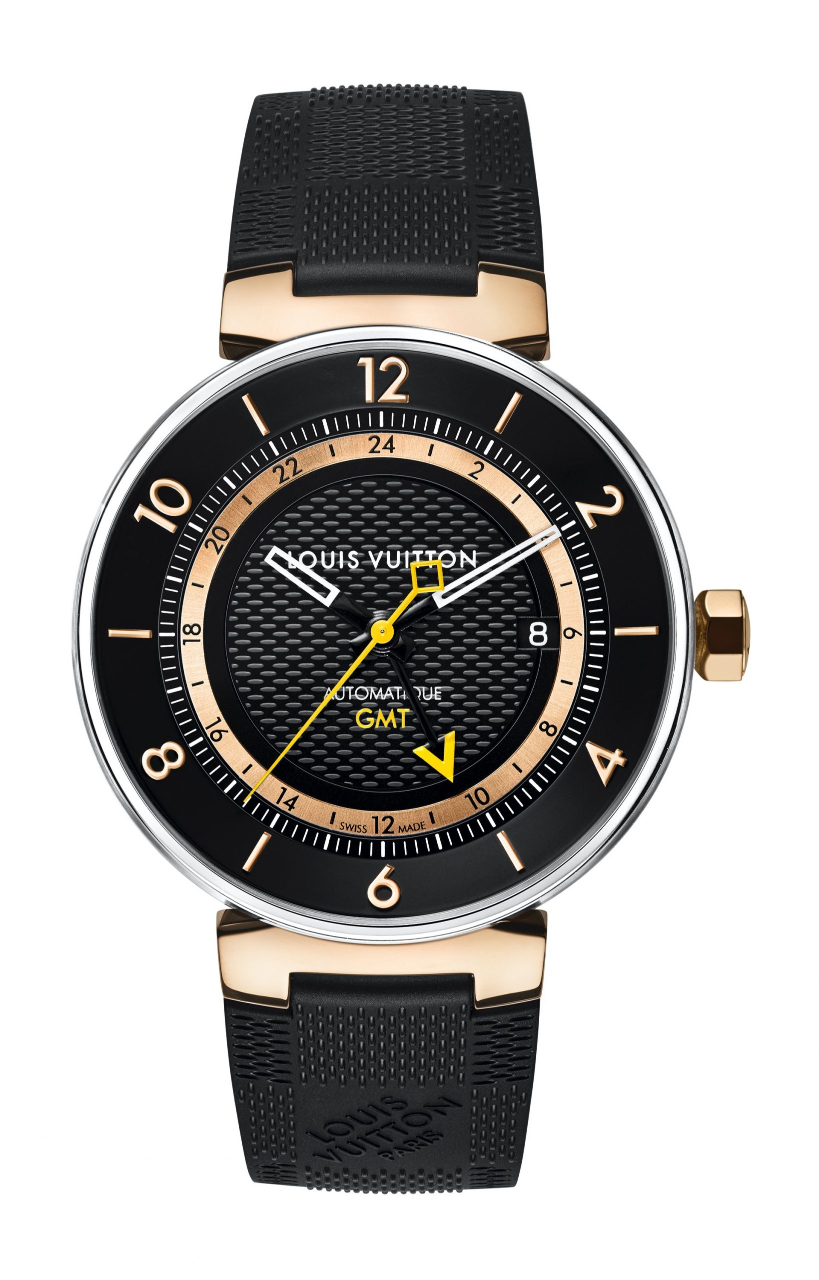 Tambour Moon GMT Black, Or Rose et Acier