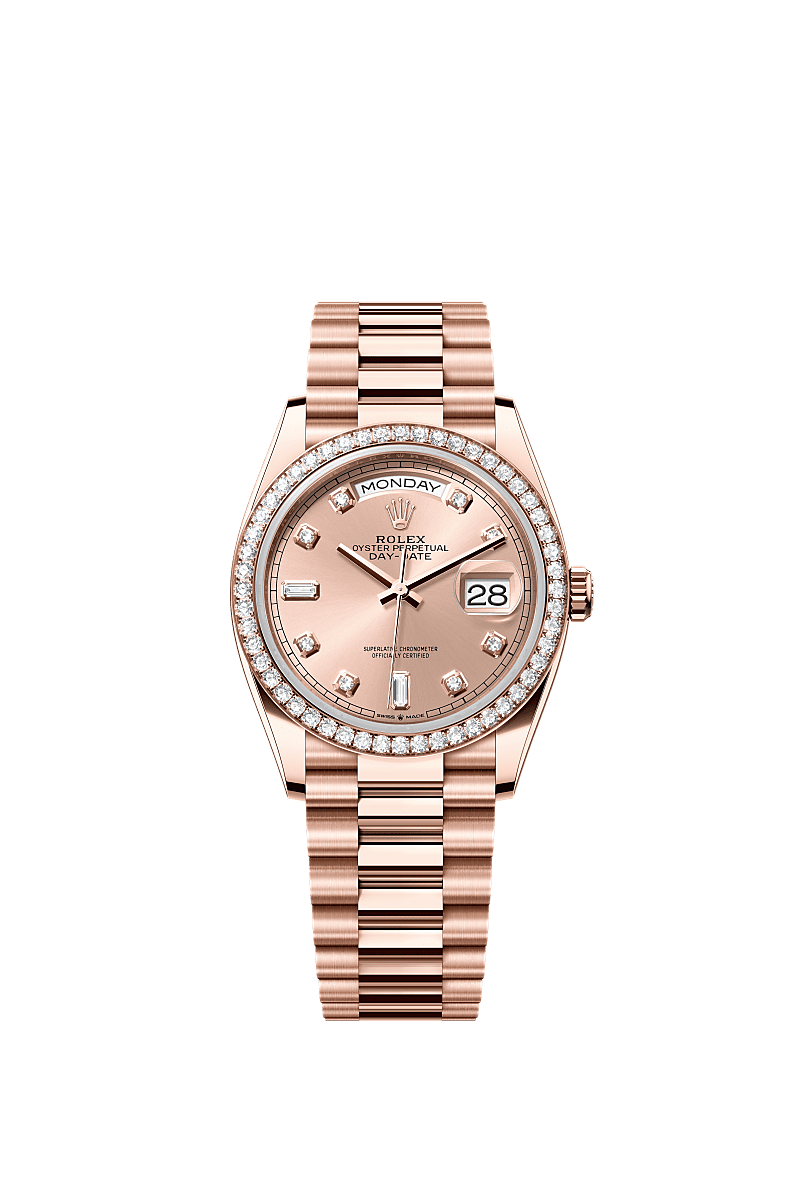 Rolex Day-Date 36 36 mm Everose gold and diamonds 128345rbr-0009