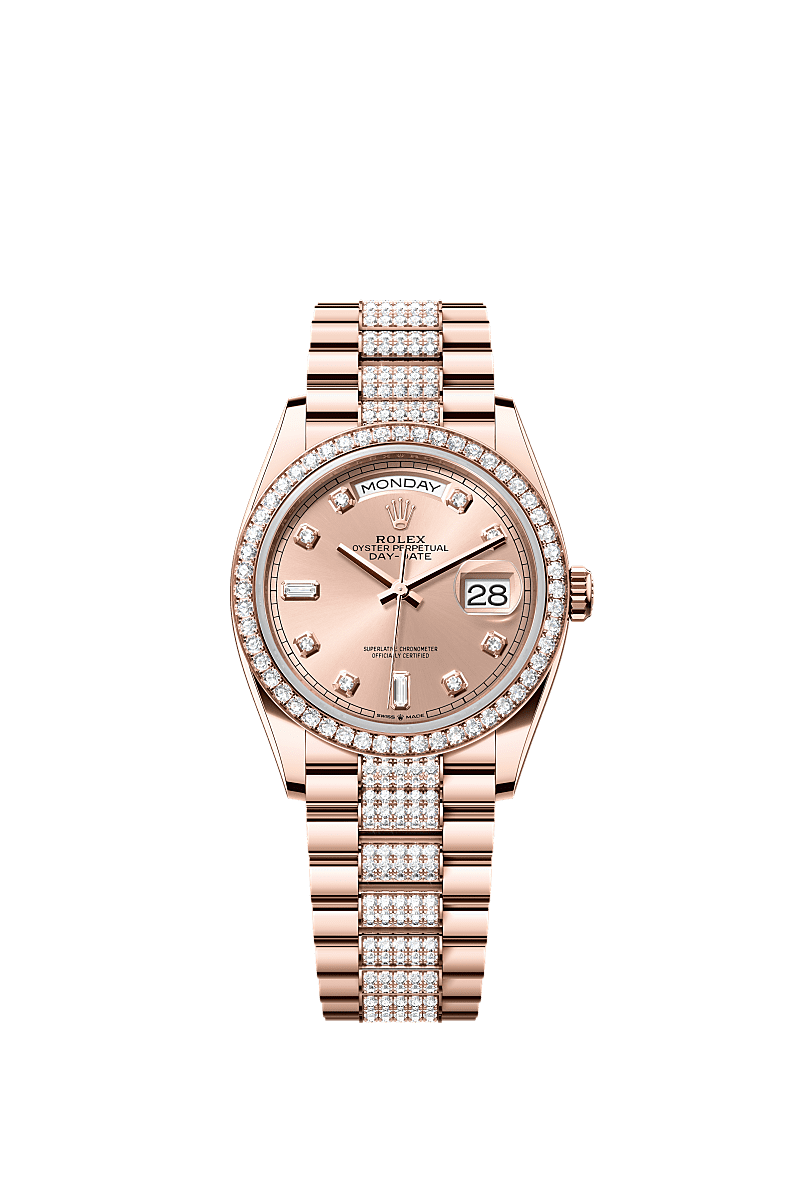 Rolex Day-Date 36 36 mm Everose gold and diamonds 128345rbr-0020