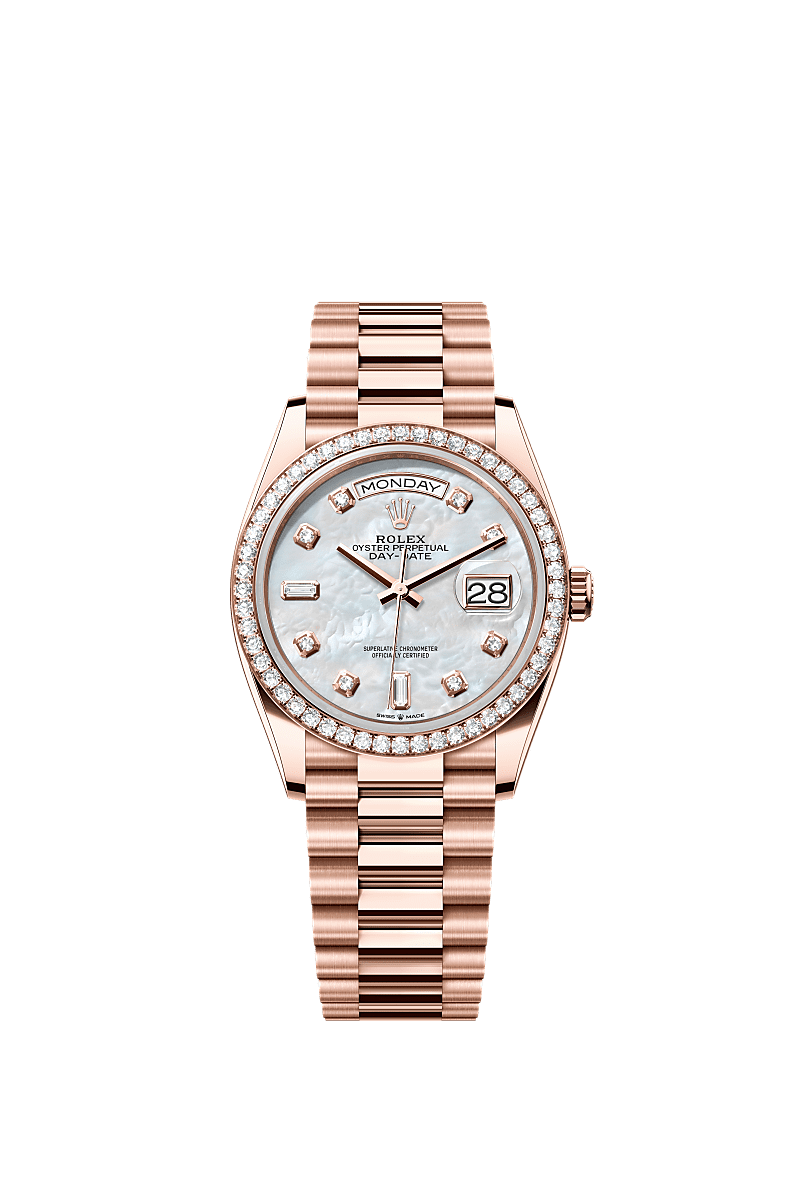 Rolex Day-Date 36 36 mm Everose gold and diamonds 128345rbr-0028