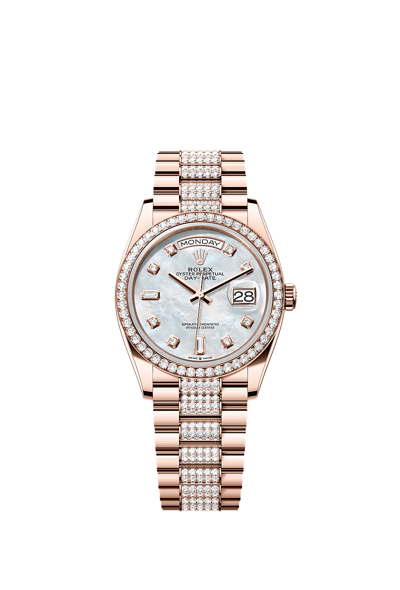 Rolex Day-Date 36 36 mm Everose gold and diamonds 128345rbr-0030