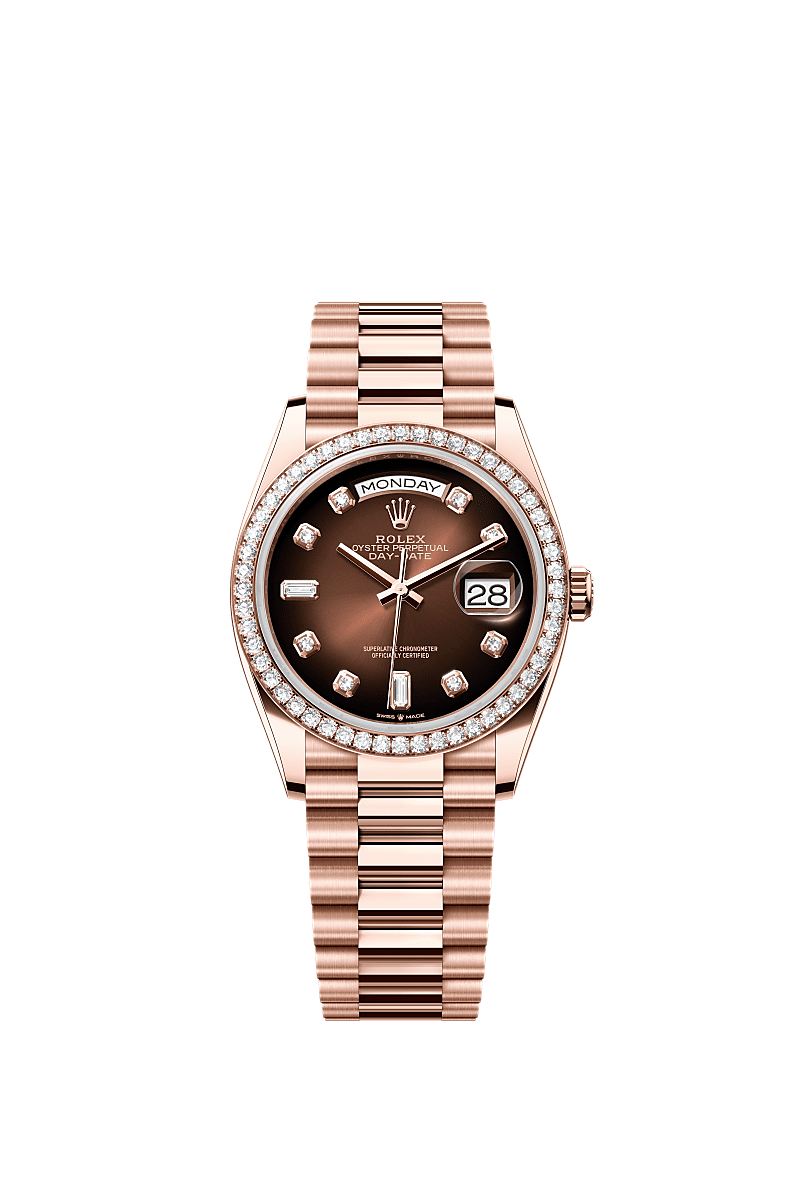 Rolex Day-Date 36 36 mm Everose gold and diamonds 128345rbr-0040