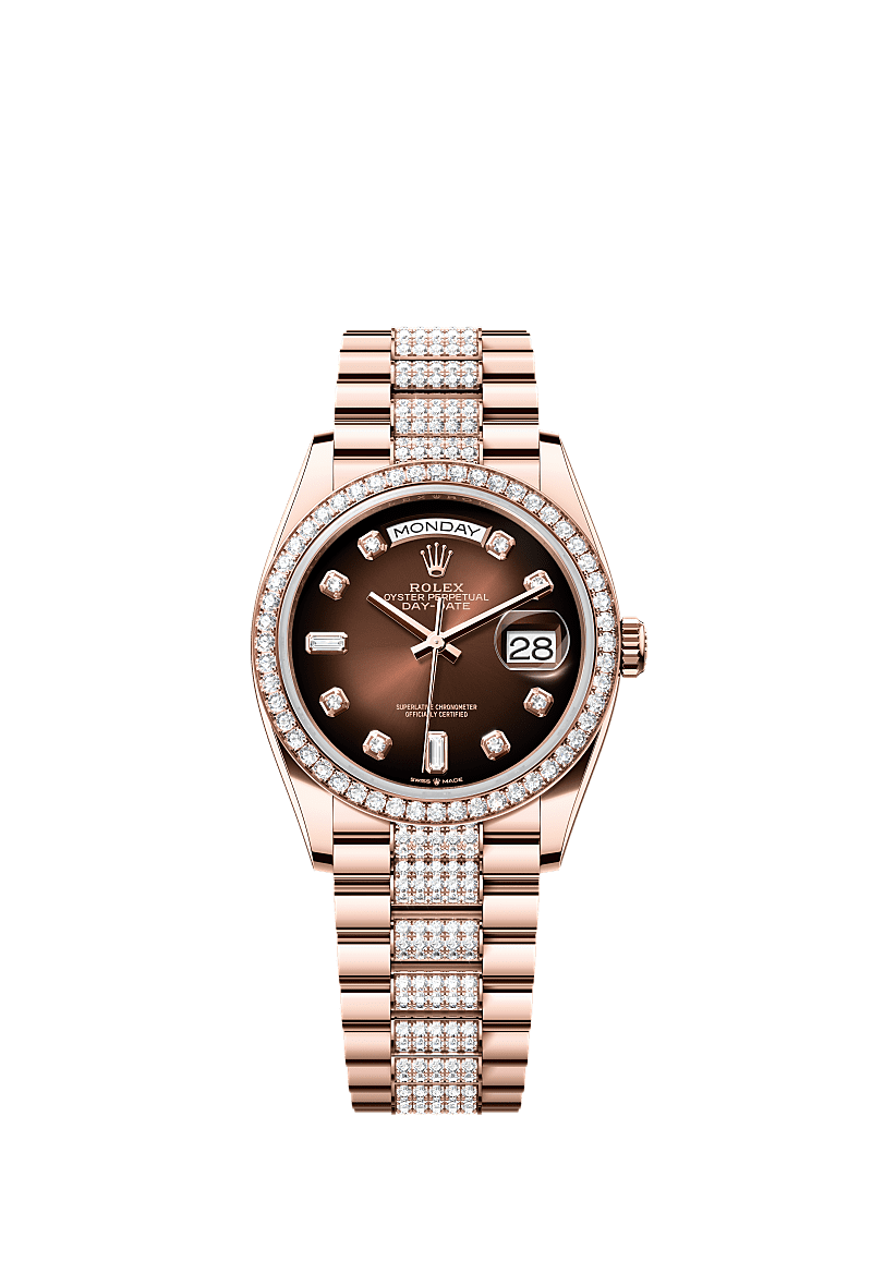 Rolex Day-Date 36 36 mm Everose gold and diamonds 128345rbr-0041