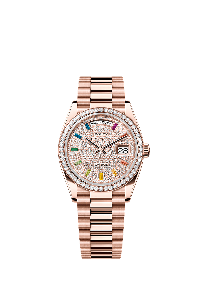 Rolex Day-Date 36 36 mm Everose gold and diamonds 128345rbr-0042