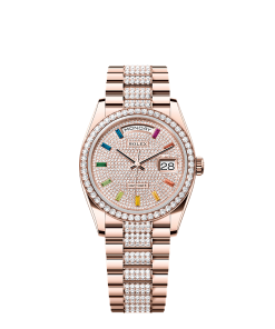 Rolex Day-Date 36  36 mm  Everose gold and diamonds 128345rbr-0043
