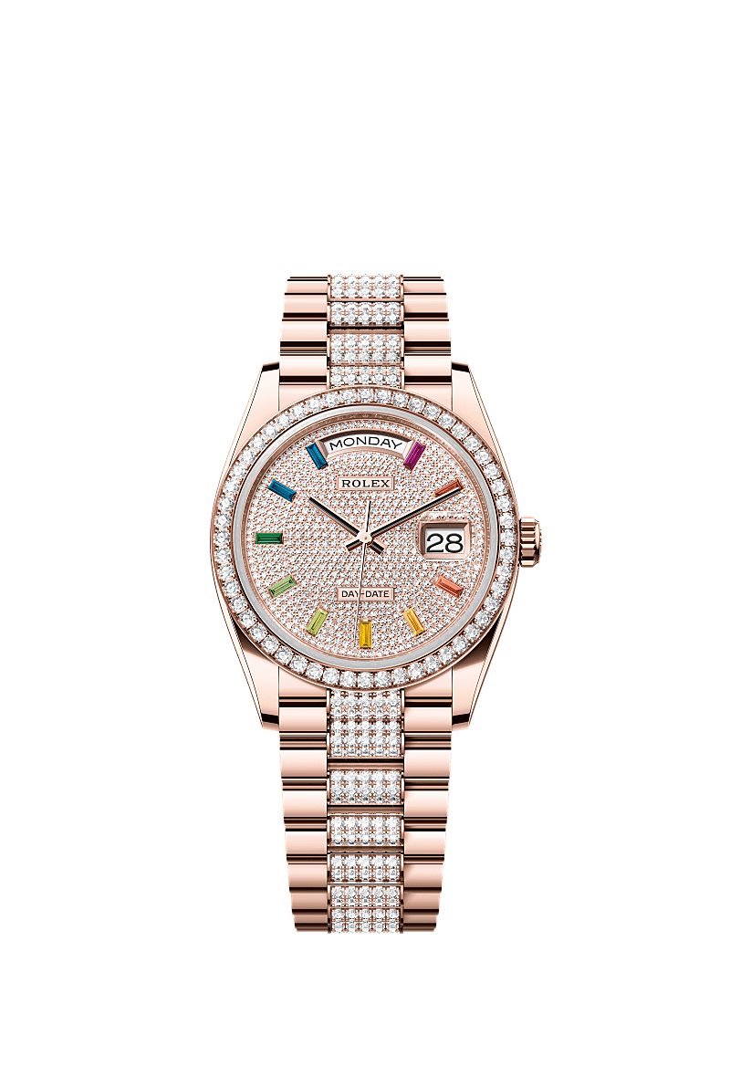 Rolex Day-Date 36 36 mm Everose gold and diamonds 128345rbr-0043