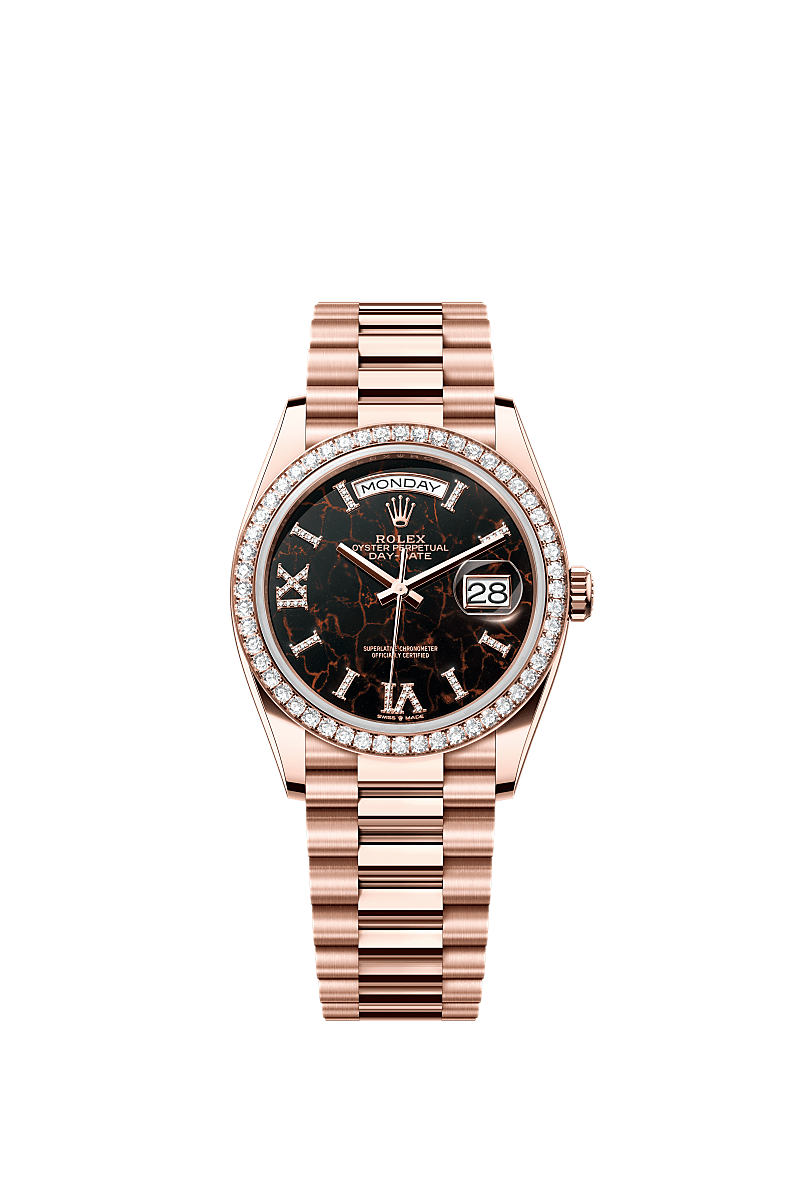 Rolex Day-Date 36 36 mm Everose gold and diamonds 128345rbr-0044