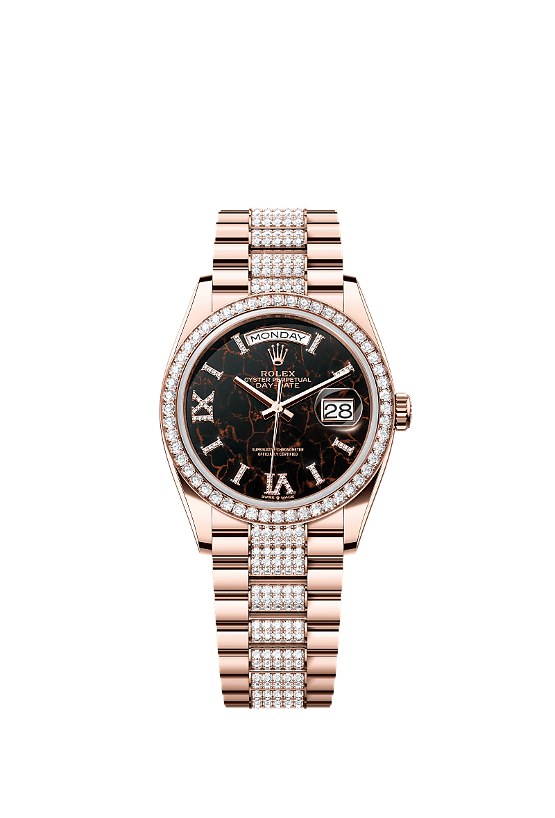 Rolex Day-Date 36 36 mm Everose gold and diamonds 128345rbr-0045