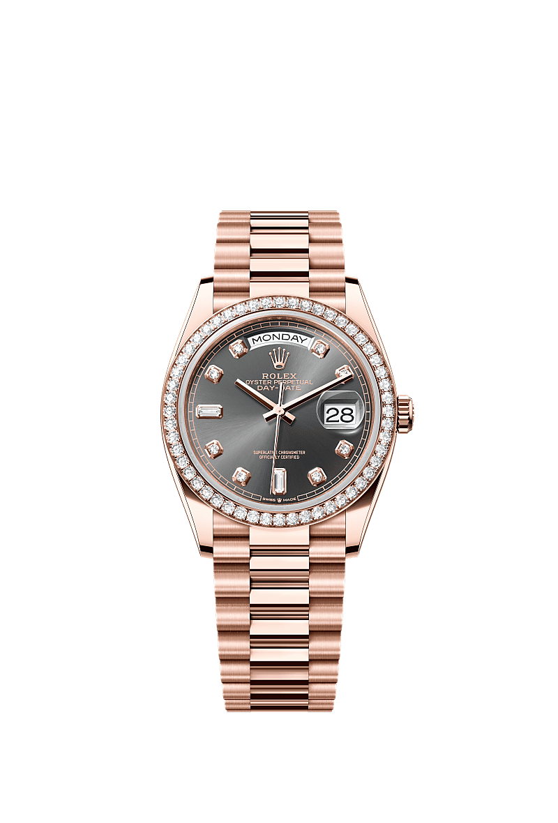 Rolex Day-Date 36 36 mm Everose gold and diamonds 128345rbr-0052