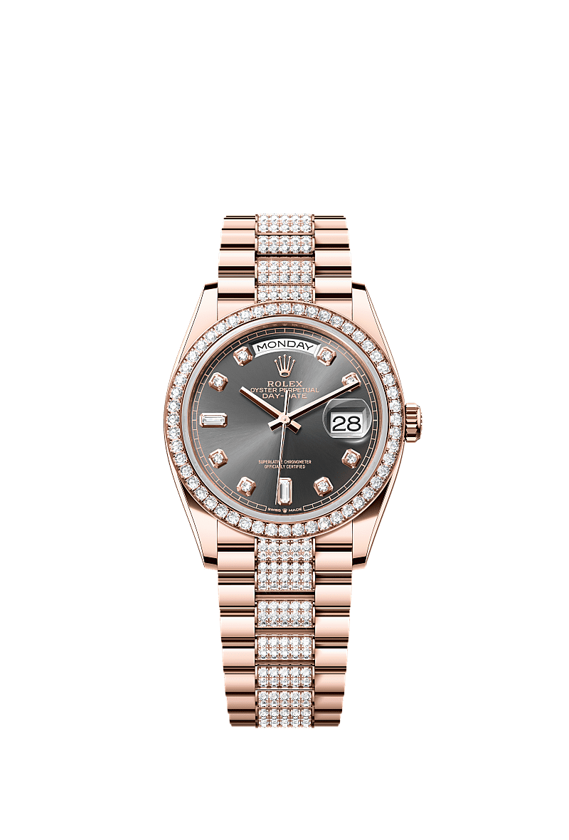 Rolex Day-Date 36 36 mm Everose gold and diamonds 128345rbr-0053