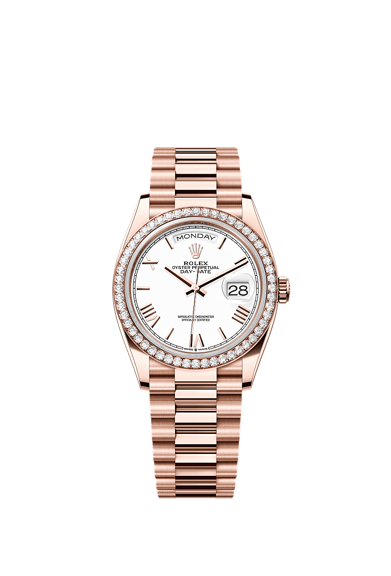 Rolex Day-Date 36 36 mm Everose gold and diamonds 128345rbr-0070