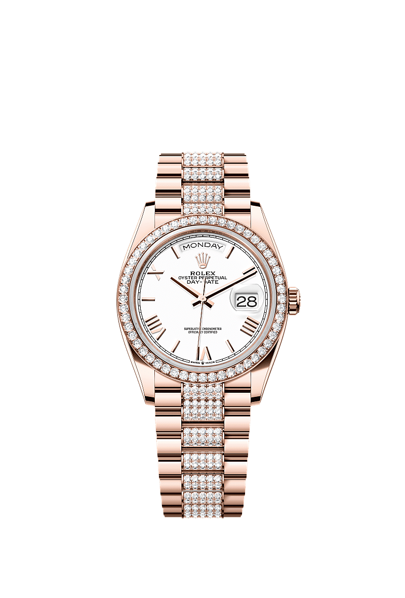 Rolex Day-Date 36 36 mm Everose gold and diamonds 128345rbr-0071