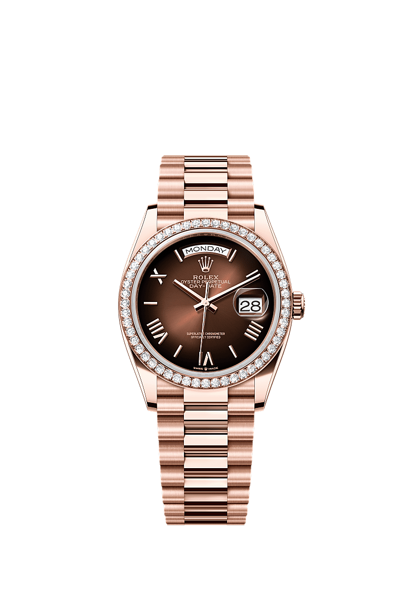 Rolex Day-Date 36 36 mm Everose gold and diamonds 128345rbr-0075