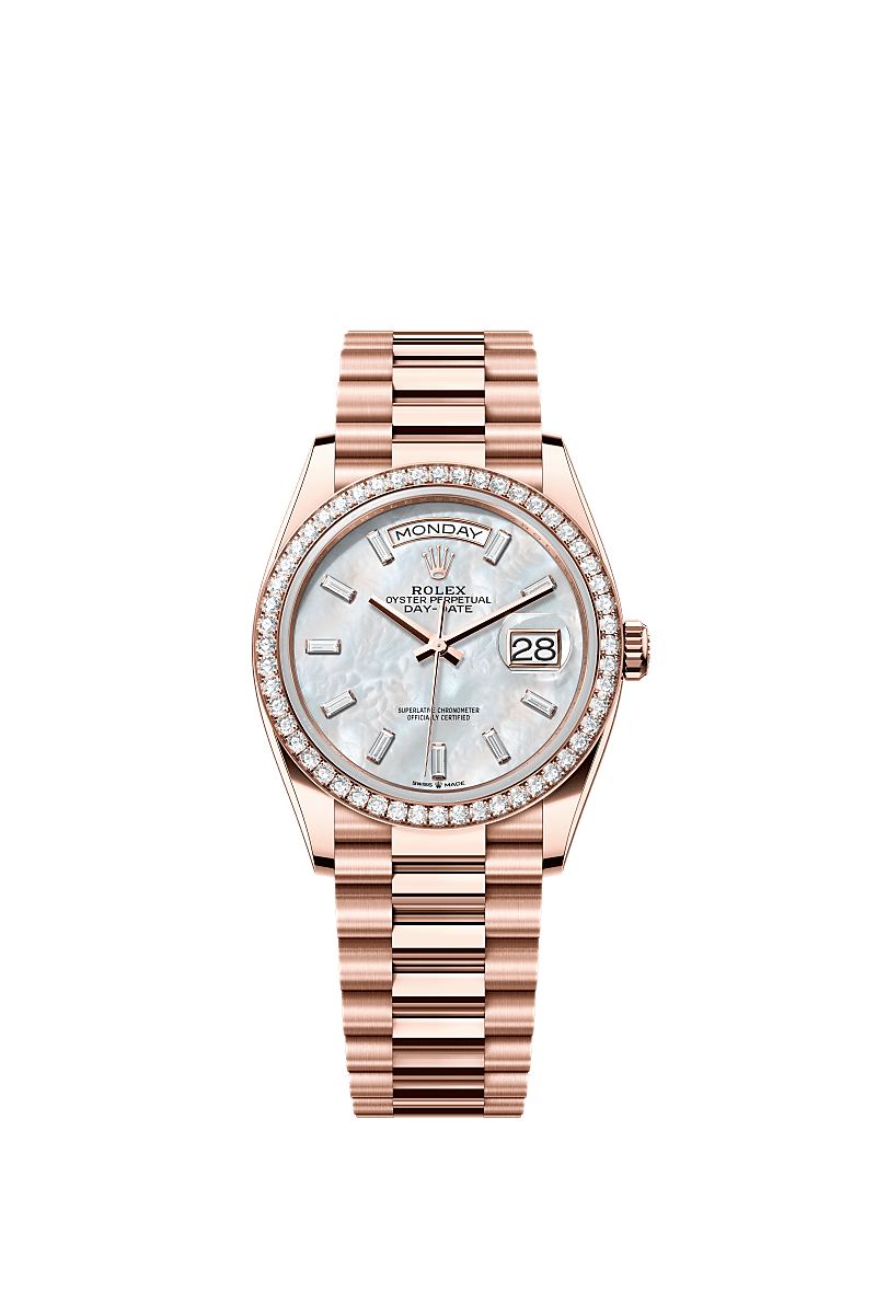 Rolex Day-Date 36 36 mm Everose gold and diamonds 128345rbr-0077