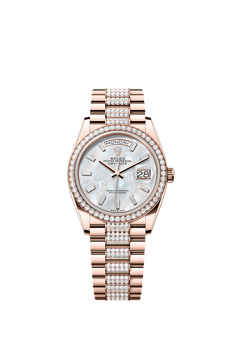 Rolex Day-Date 36 36 mm Everose gold and diamonds 128345rbr-0078