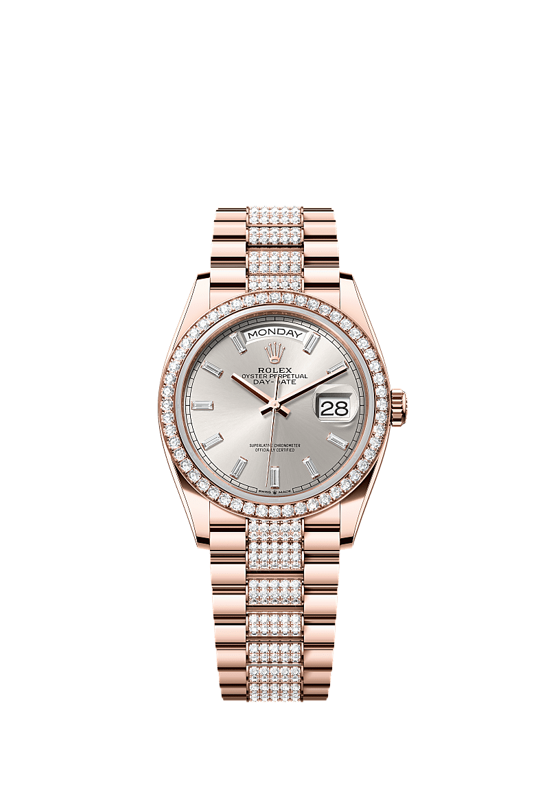 Rolex Day-Date 36 36 mm Everose gold and diamonds 128345rbr-0082