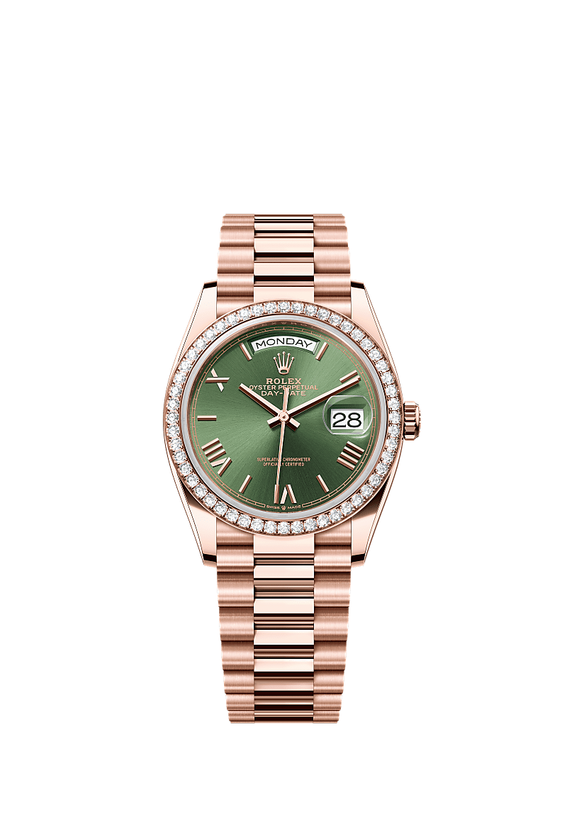 Rolex Day-Date 36 36 mm Everose gold and diamonds 128345rbr-0085