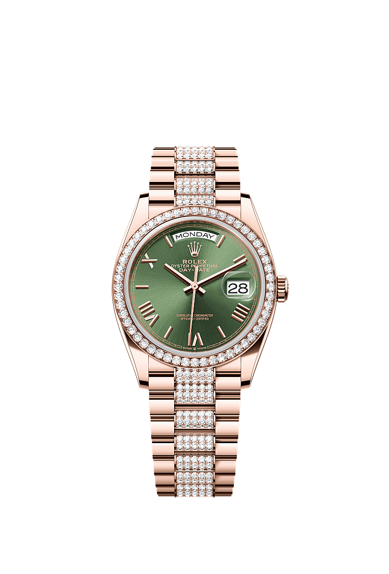 Rolex Day-Date 36 36 mm Everose gold and diamonds 128345rbr-0086