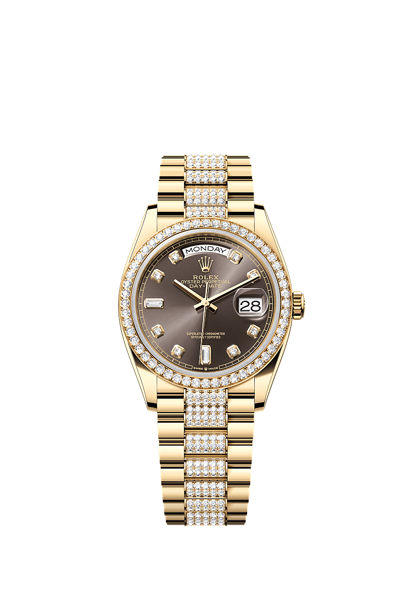 Rolex Day-Date 36 36 mm yellow gold and diamonds 128348rbr-0007