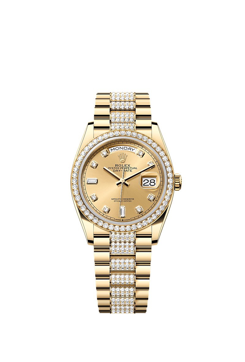 Rolex Day-Date 36 36 mm yellow gold and diamonds 128348rbr-0010