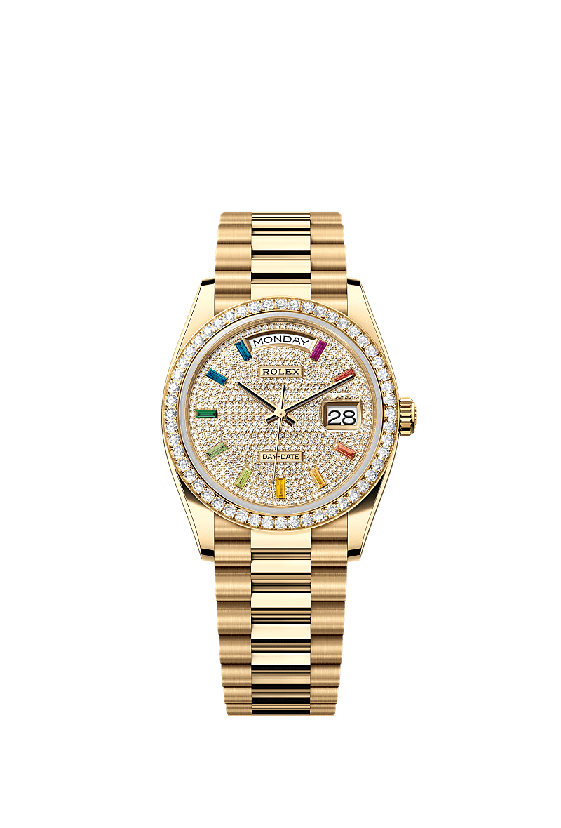 Rolex Day-Date 36 36 mm yellow gold and diamonds 128348rbr-0030