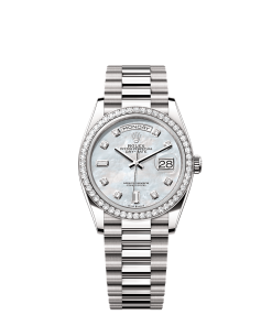 Rolex Day-Date 36  36 mm  white gold and diamonds 128349rbr-0004