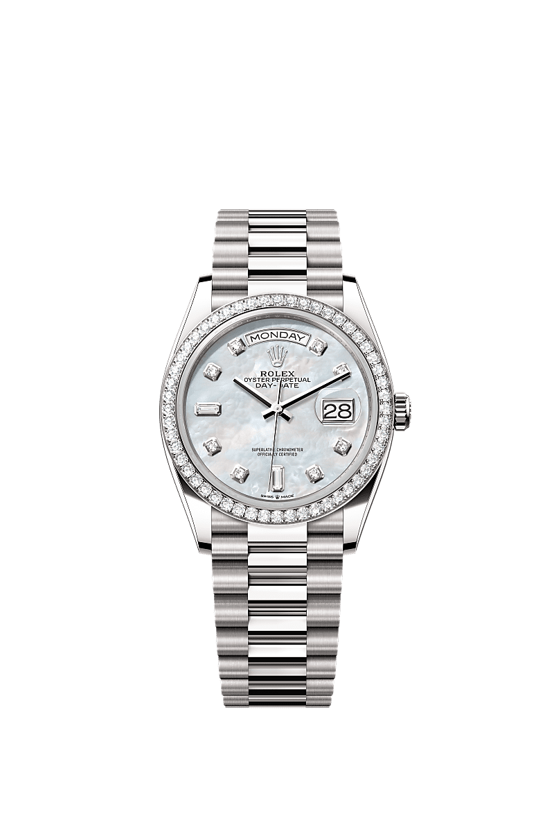 Rolex Day-Date 36 36 mm white gold and diamonds 128349rbr-0004