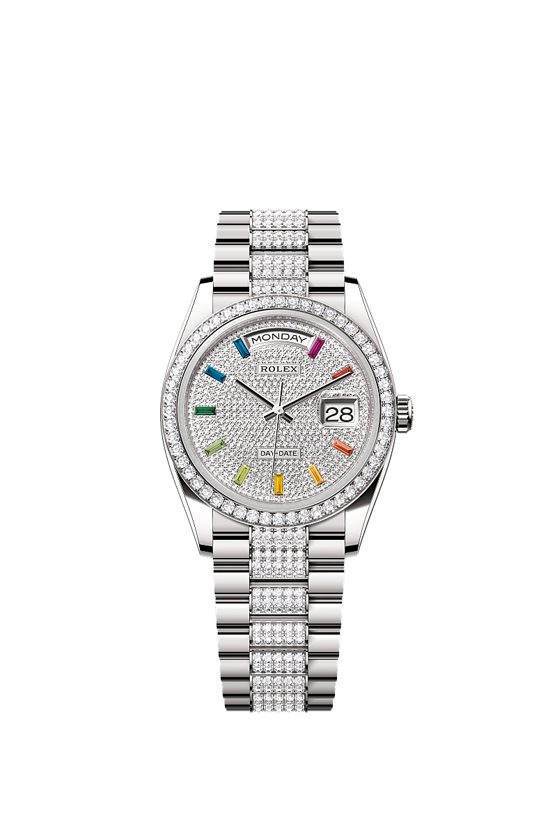 Rolex Day-Date 36 36 mm white gold and diamonds 128349rbr-0012