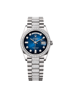 Rolex Day-Date 36  36 mm  white gold and diamonds 128349rbr-0016