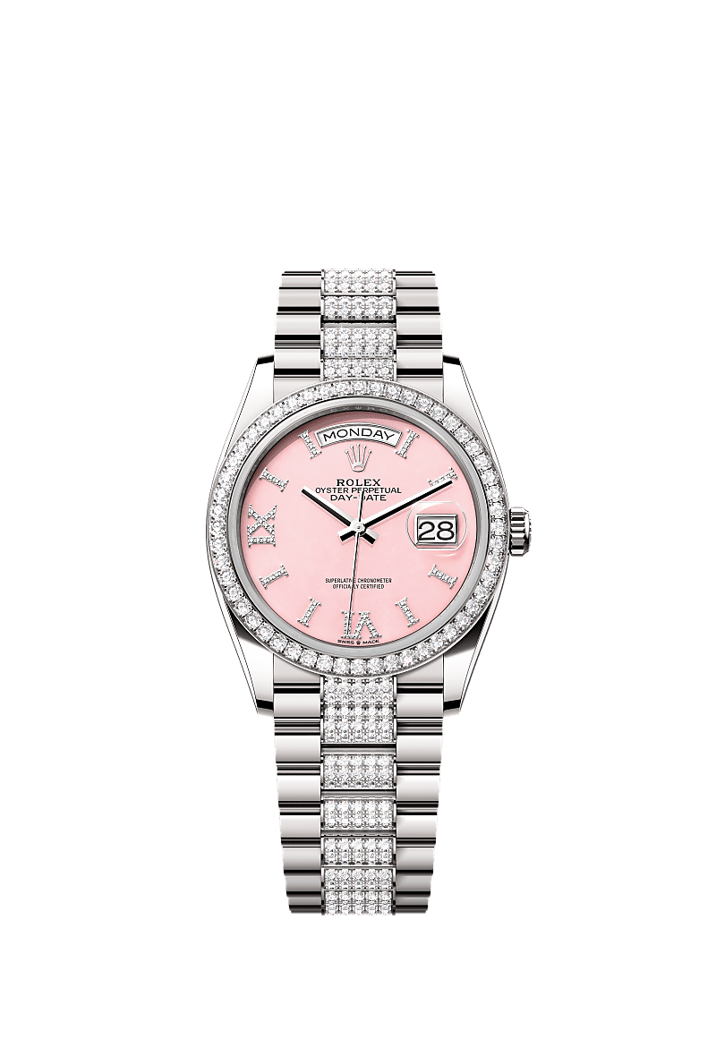 Rolex Day-Date 36 36 mm white gold and diamonds 128349rbr-0017