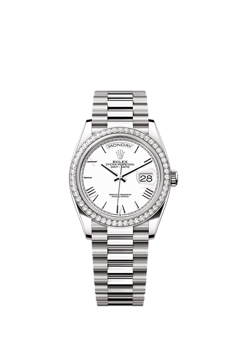 Rolex Day-Date 36 36 mm white gold and diamonds 128349rbr-0043