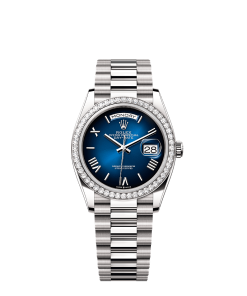 Rolex Day-Date 36  36 mm  white gold and diamonds 128349rbr-0047