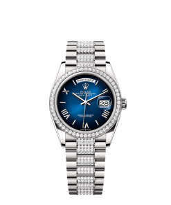 Rolex Day-Date 36  36 mm  white gold and diamonds 128349rbr-0048