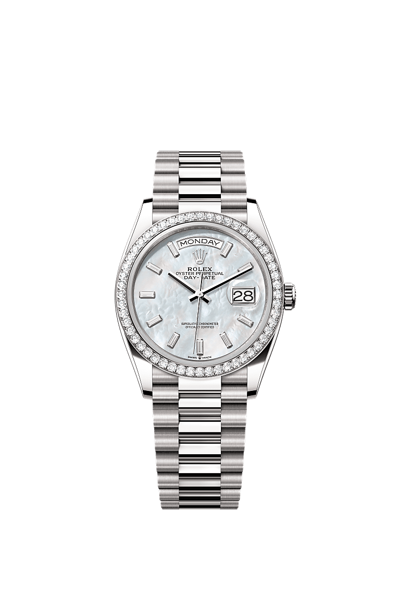Rolex Day-Date 36 36 mm white gold and diamonds 128349rbr-0049