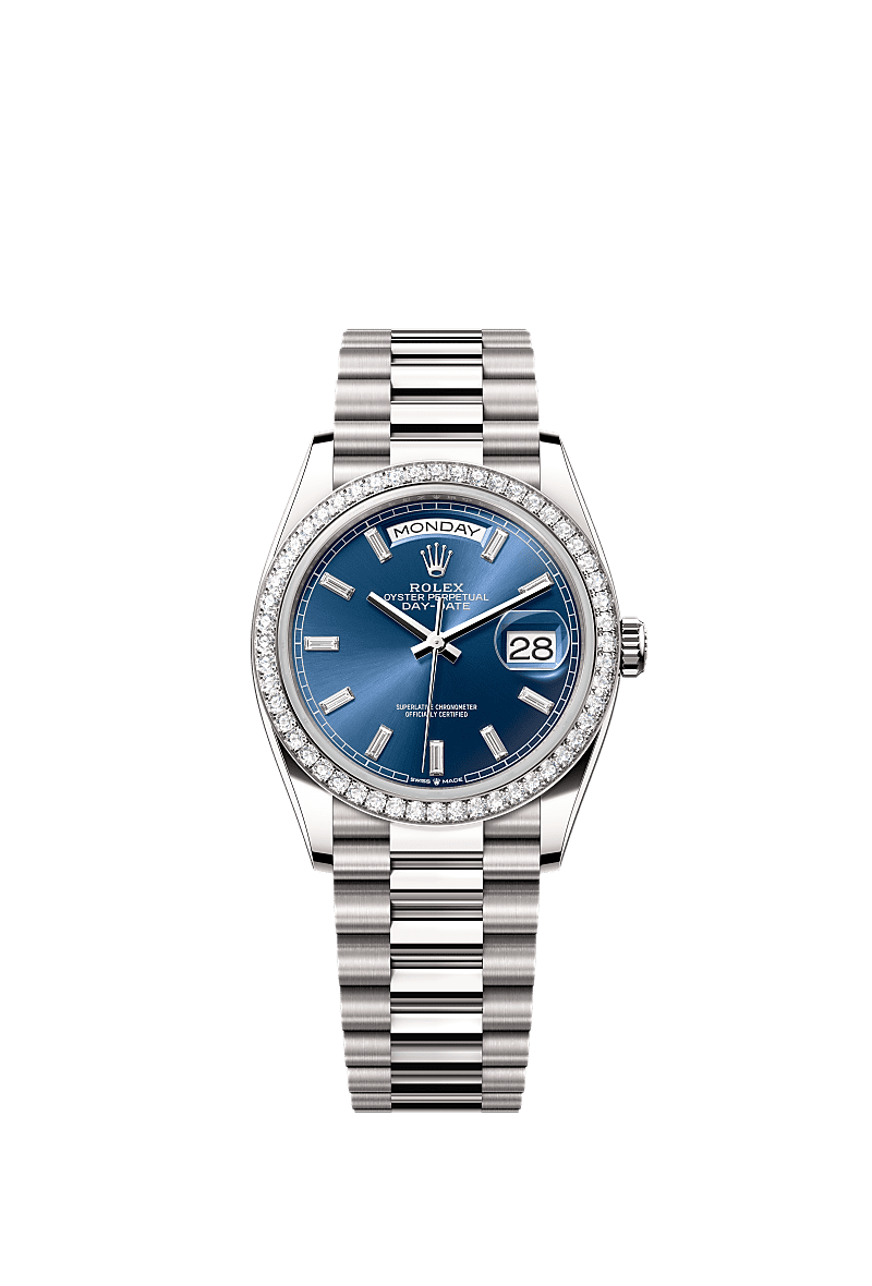 Rolex Day-Date 36 36 mm white gold and diamonds 128349rbr-0051