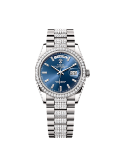 Rolex Day-Date 36  36 mm  white gold and diamonds 128349rbr-0052