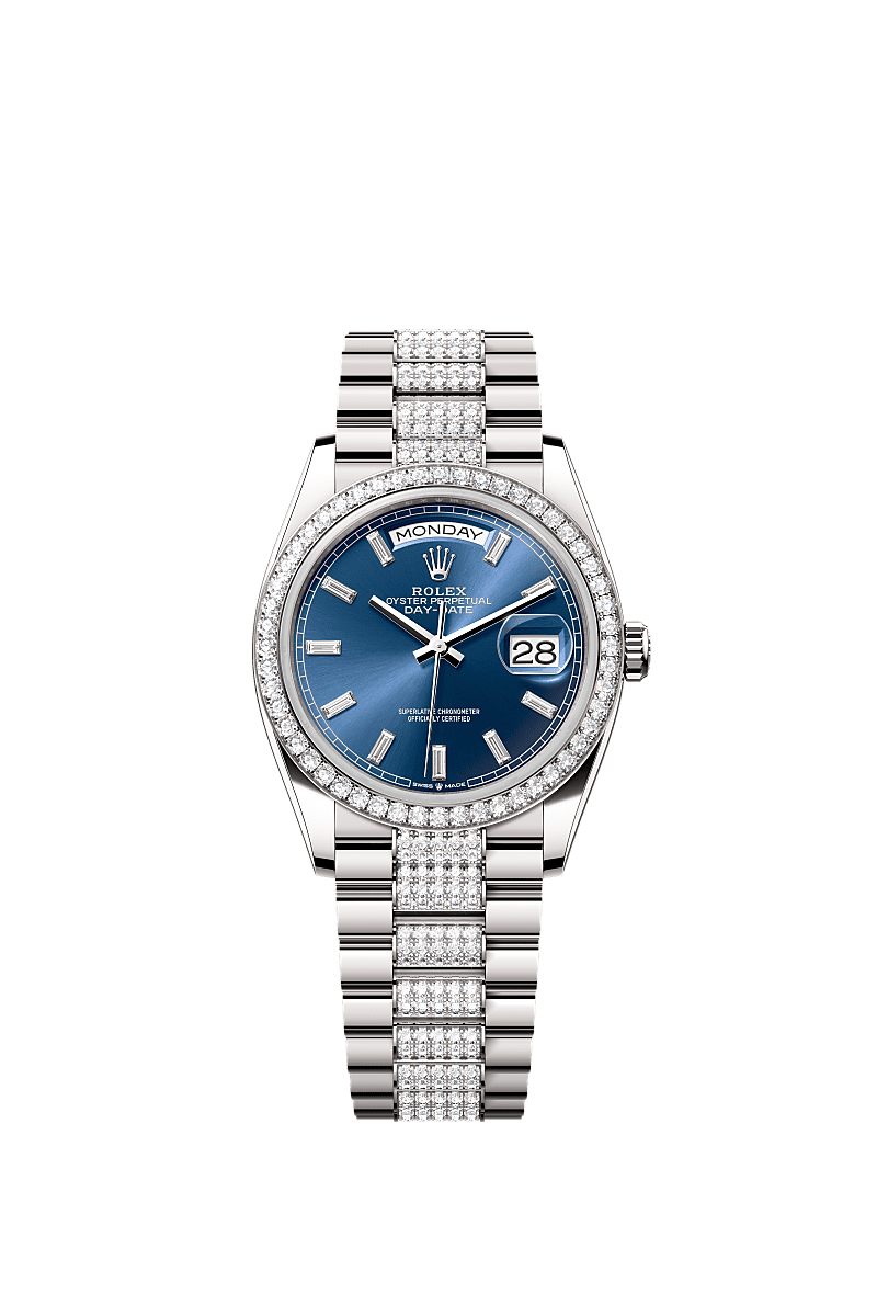 Rolex Day-Date 36 36 mm white gold and diamonds 128349rbr-0052