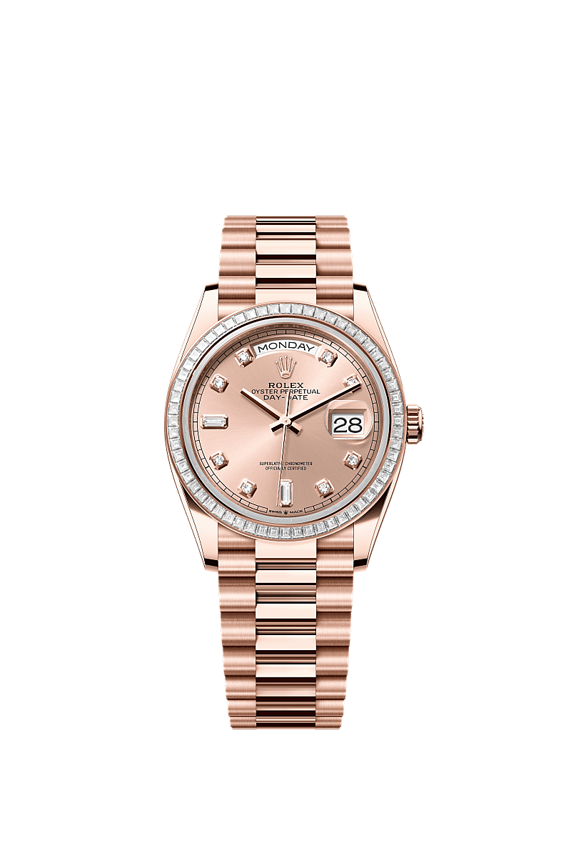Rolex Day-Date 36 36 mm Everose gold and diamonds 128395tbr-0002