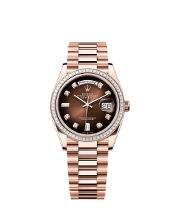 Rolex Day-Date 36  36 mm  Everose gold and diamonds 128395tbr-0004