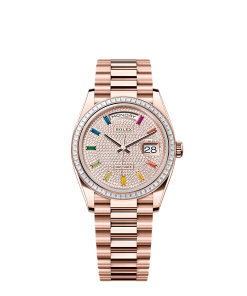 Rolex Day-Date 36  36 mm  Everose gold and diamonds 128395tbr-0008
