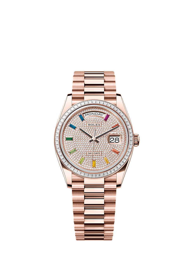 Rolex Day-Date 36 36 mm Everose gold and diamonds 128395tbr-0008