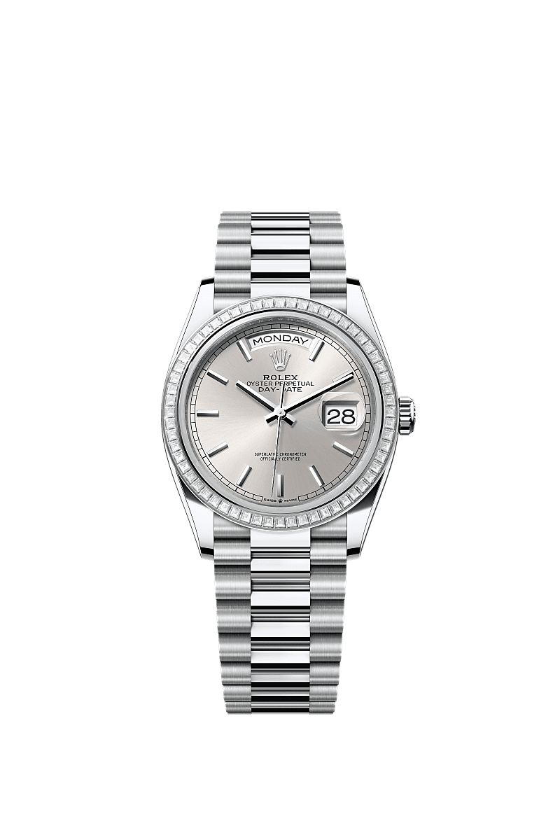 Rolex Day-Date 36 36 mm platinum and diamonds 128396tbr-0004