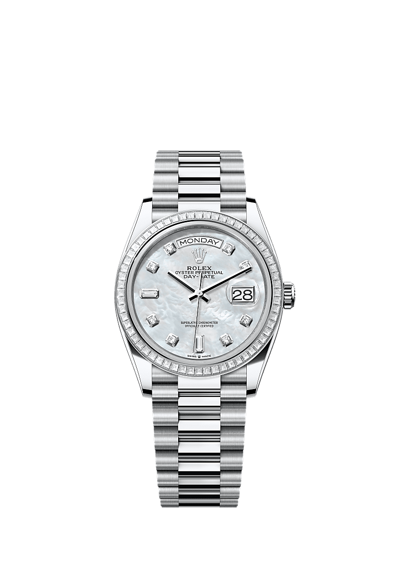 Rolex Day-Date 36 36 mm platinum and diamonds 128396tbr-0005