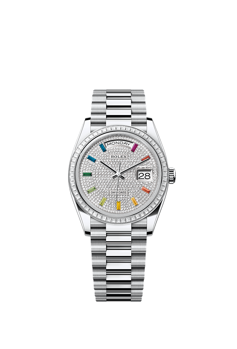Rolex Day-Date 36 36 mm platinum and diamonds 128396tbr-0006