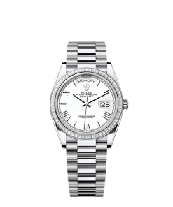 Rolex Day-Date 36  36 mm  platinum and diamonds 128396tbr-0018