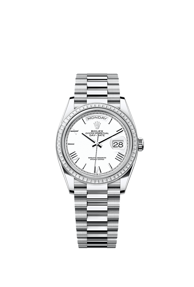 Rolex Day-Date 36 36 mm platinum and diamonds 128396tbr-0018