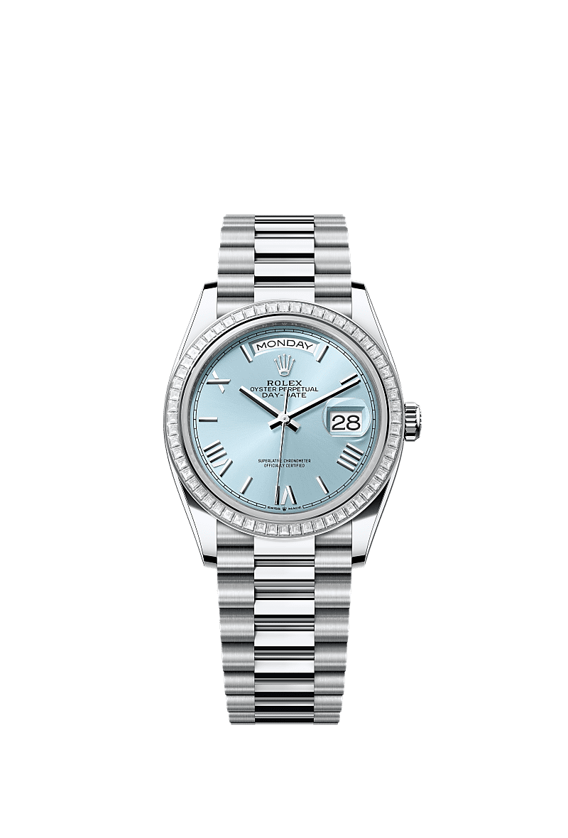 Rolex Day-Date 36 36 mm platinum and diamonds 128396tbr-0019