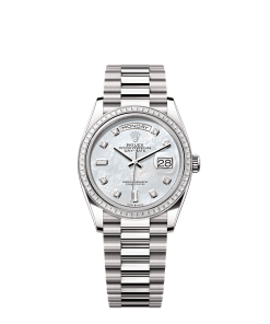 Rolex Day-Date 36  36 mm  white gold and diamonds 128399tbr-0003