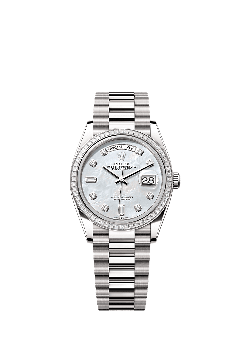 Rolex Day-Date 36 36 mm white gold and diamonds 128399tbr-0003