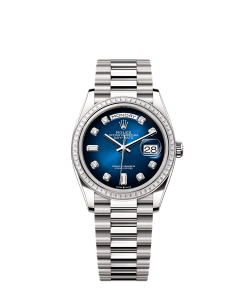 Rolex Day-Date 36  36 mm  white gold and diamonds 128399tbr-0007